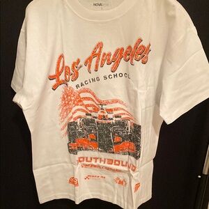 Los Angeles Racing School Kids T-Shirt - White and Orange